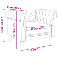 vidaXL Poltrona Chesterfield Marrone in Tessuto