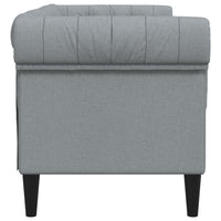 Divano Chesterfield a 2 Posti Grigio Chiaro in Tessuto 372547