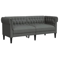 Divano Chesterfield a 2 Posti Grigio Scuro in Tessuto 372548