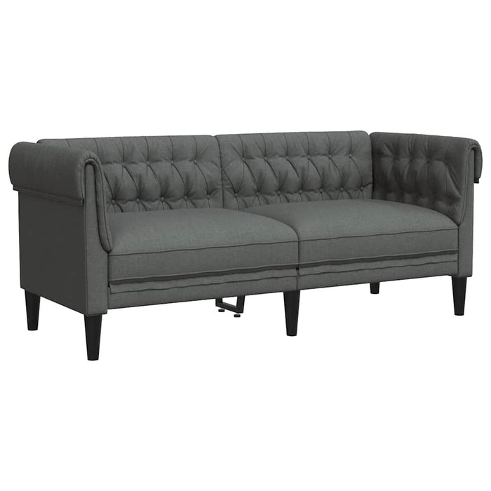 Divano Chesterfield a 2 Posti Grigio Scuro in Tessuto 372548