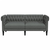 Divano Chesterfield a 2 Posti Grigio Scuro in Tessuto 372548