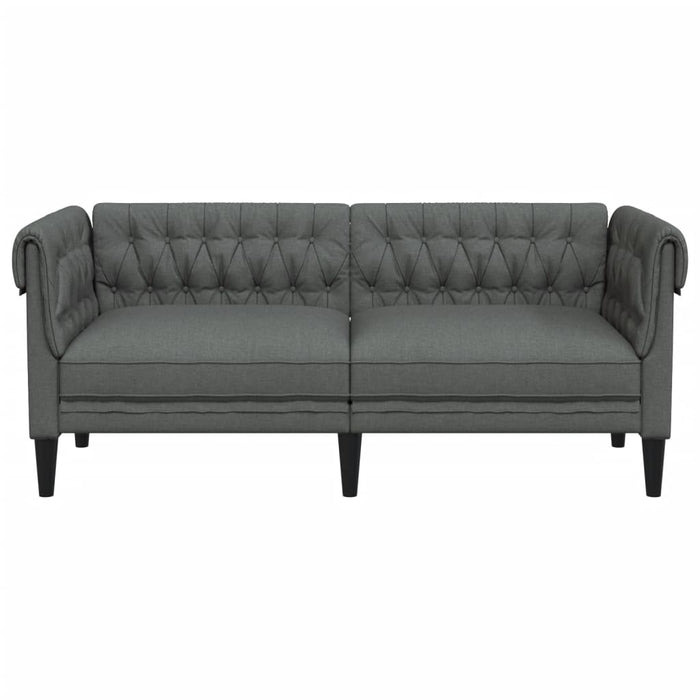 Divano Chesterfield a 2 Posti Grigio Scuro in Tessuto 372548