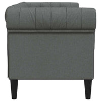 Divano Chesterfield a 2 Posti Grigio Scuro in Tessuto 372548