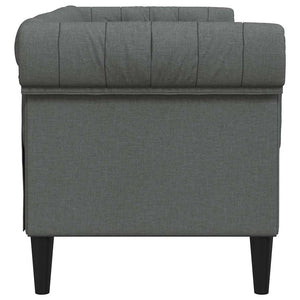 Divano Chesterfield a 2 Posti Grigio Scuro in Tessuto 372548
