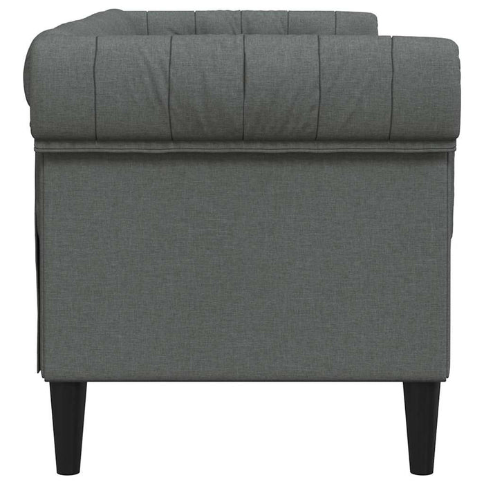 Divano Chesterfield a 2 Posti Grigio Scuro in Tessuto 372548