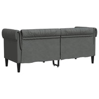 Divano Chesterfield a 2 Posti Grigio Scuro in Tessuto 372548