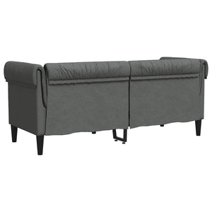 Divano Chesterfield a 2 Posti Grigio Scuro in Tessuto 372548