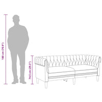 Divano Chesterfield a 2 Posti Grigio Scuro in Tessuto 372548