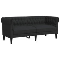 Divano Chesterfield a 2 Posti Nero in Tessutocod mxl 91624