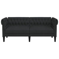 Divano Chesterfield a 2 Posti Nero in Tessuto 372549