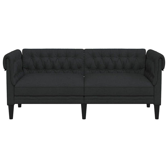 Divano Chesterfield a 2 Posti Nero in Tessuto 372549