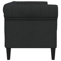 Divano Chesterfield a 2 Posti Nero in Tessuto 372549
