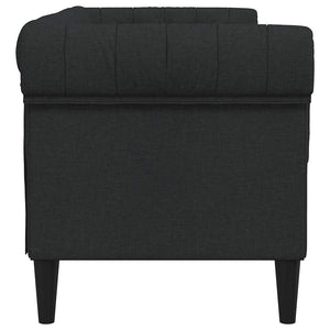 Divano Chesterfield a 2 Posti Nero in Tessuto 372549