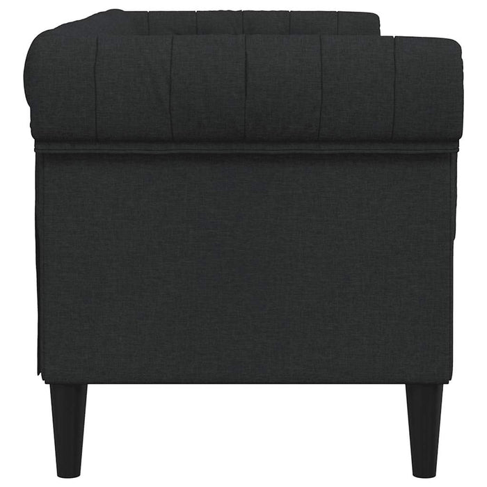Divano Chesterfield a 2 Posti Nero in Tessuto 372549