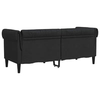 Divano Chesterfield a 2 Posti Nero in Tessuto 372549