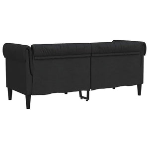 Divano Chesterfield a 2 Posti Nero in Tessuto 372549
