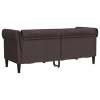Divano Chesterfield a 2 Posti Marrone Scuro in Tessuto 372550