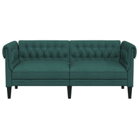 Divano Chesterfield a 2 Posti Verde Scuro in Tessuto 372551