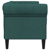 Divano Chesterfield a 2 Posti Verde Scuro in Tessuto 372551