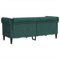 Divano Chesterfield a 2 Posti Verde Scuro in Tessuto 372551