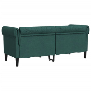 Divano Chesterfield a 2 Posti Verde Scuro in Tessuto 372551