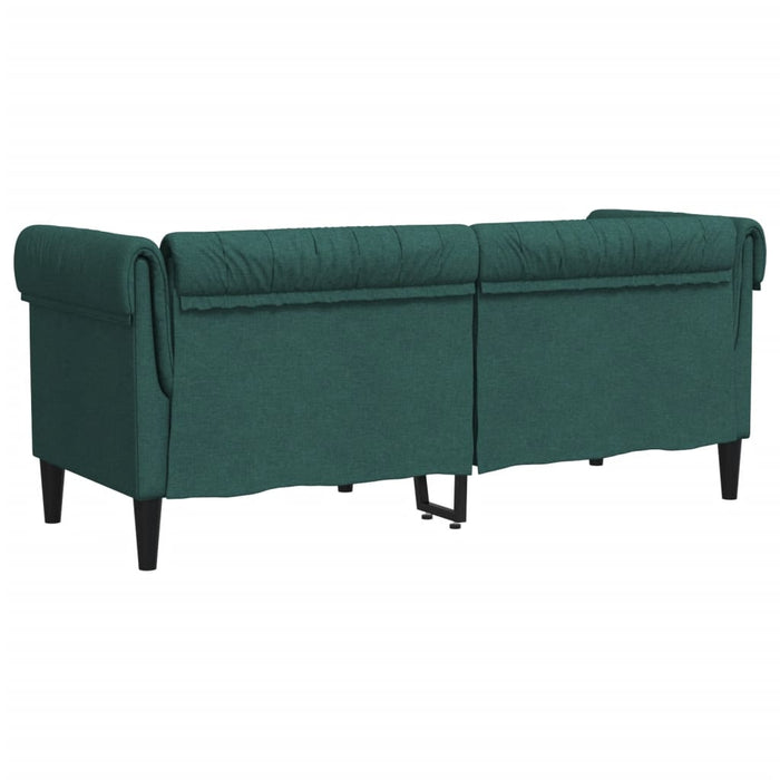 Divano Chesterfield a 2 Posti Verde Scuro in Tessuto 372551