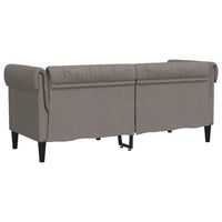 Divano Chesterfield a 2 Posti Tortora in Tessuto 372552