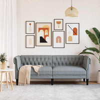 Divano Chesterfield a 3 Posti Grigio Chiaro in Tessutocod mxl 91450