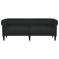 Divano Chesterfield a 3 Posti Nero in Tessuto 372558