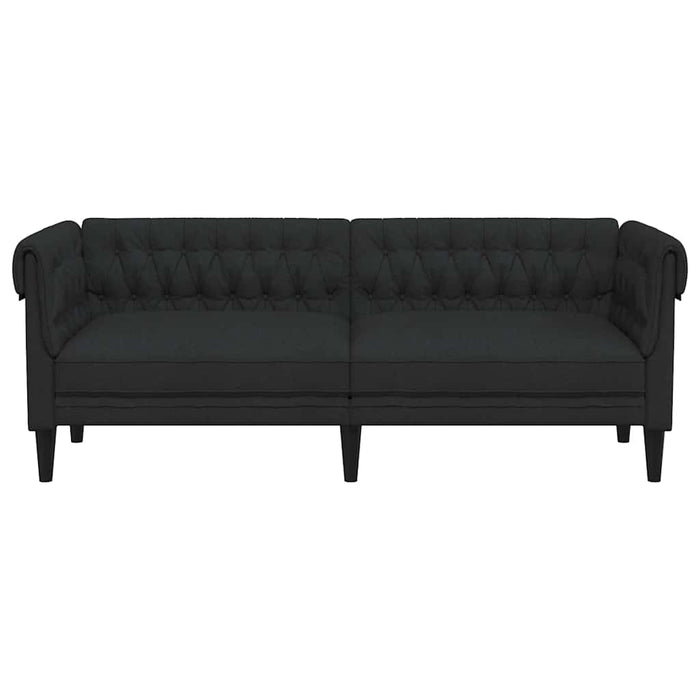 Divano Chesterfield a 3 Posti Nero in Tessuto 372558