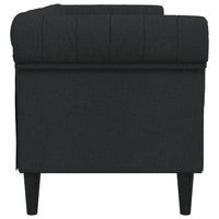 Divano Chesterfield a 3 Posti Nero in Tessuto 372558