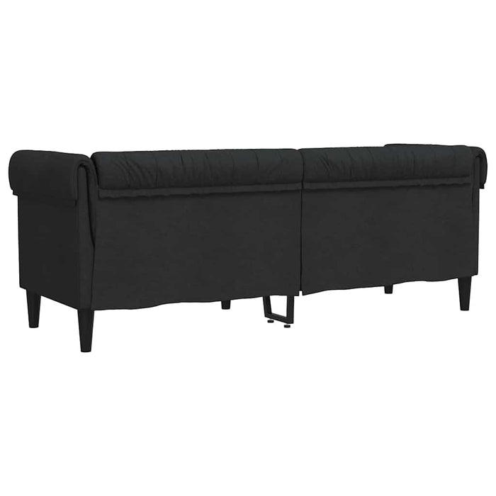 Divano Chesterfield a 3 Posti Nero in Tessuto 372558