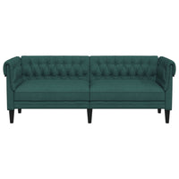 Divano Chesterfield a 3 Posti Verde Scuro in Tessuto 372560