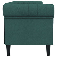 Divano Chesterfield a 3 Posti Verde Scuro in Tessuto 372560