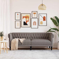 Divano Chesterfield a 3 Posti Tortora in Tessutocod mxl 91451