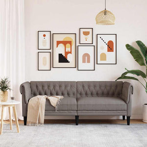 Divano Chesterfield a 3 Posti Tortora in Tessutocod mxl 91451