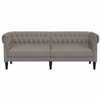 Divano Chesterfield a 3 Posti Tortora in Tessuto 372561