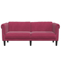 Divano a 2 Posti Rosso Vino in Velluto 372579
