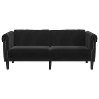 Divano a 2 Posti Nero in Velluto 372580