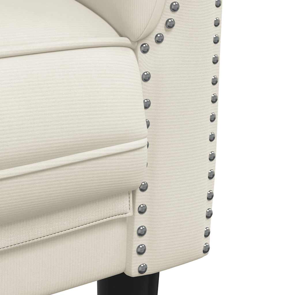 Divano a 2 Posti Crema in Velluto 372582