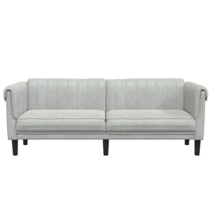 Divano a 3 Posti Grigio Chiaro in Velluto