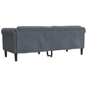 Divano a 3 Posti Grigio Scuro in Velluto