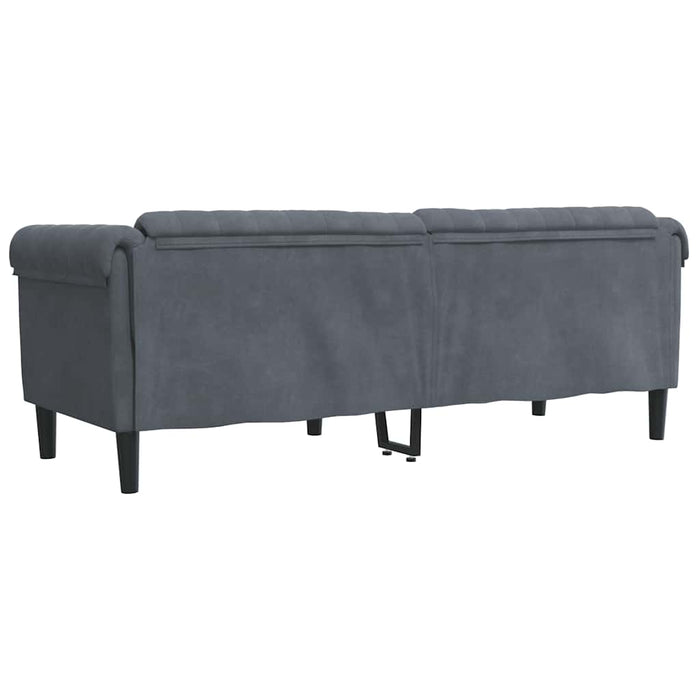 Divano a 3 Posti Grigio Scuro in Velluto