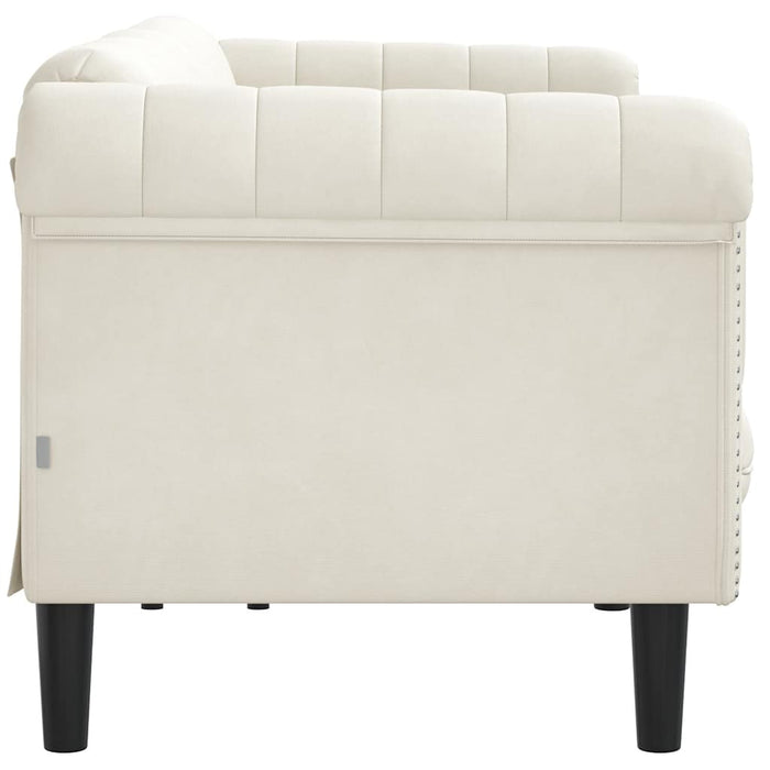 Divano a 3 Posti Crema in Velluto