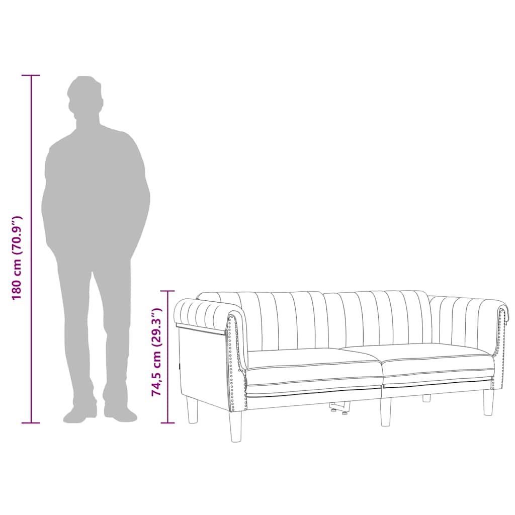 Divano a 3 Posti Crema in Velluto