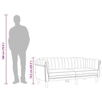 Divano a 3 Posti Blu in Velluto 372593
