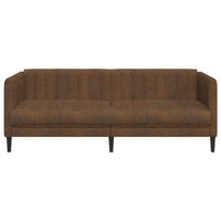 Divano a 3 Posti Marrone in Similpelle Scamosciata 372621