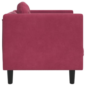 Poltrona con Cuscino Rosso Vino in Velluto 372626