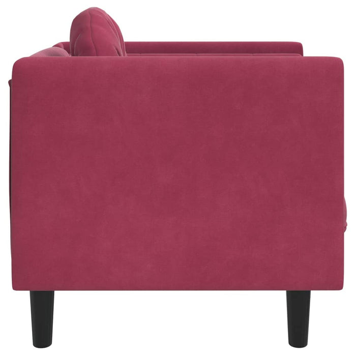 Poltrona con Cuscino Rosso Vino in Velluto 372626