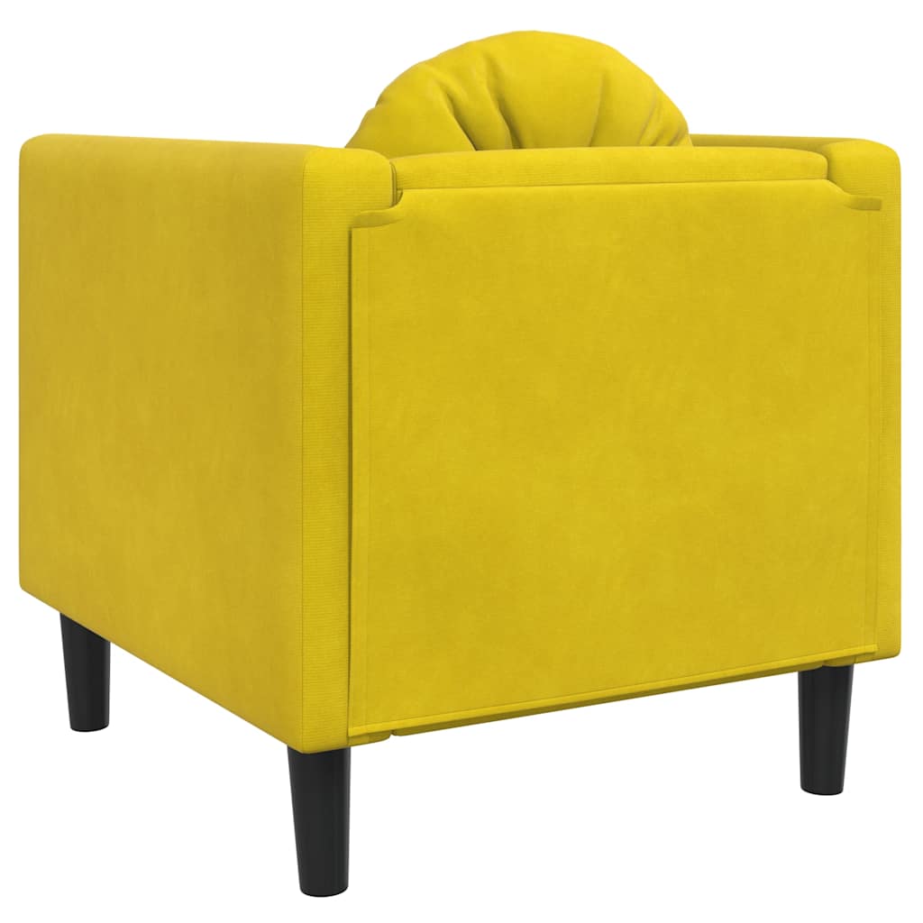 Poltrona con Cuscino Giallo in Velluto 372628